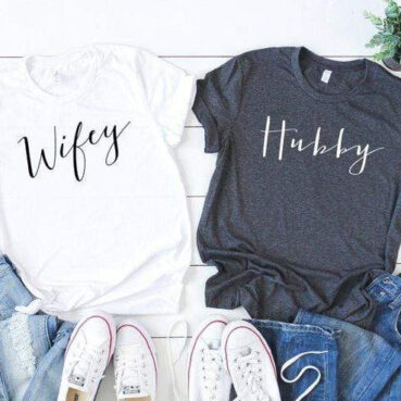 Hubby and wifey shirts for couples